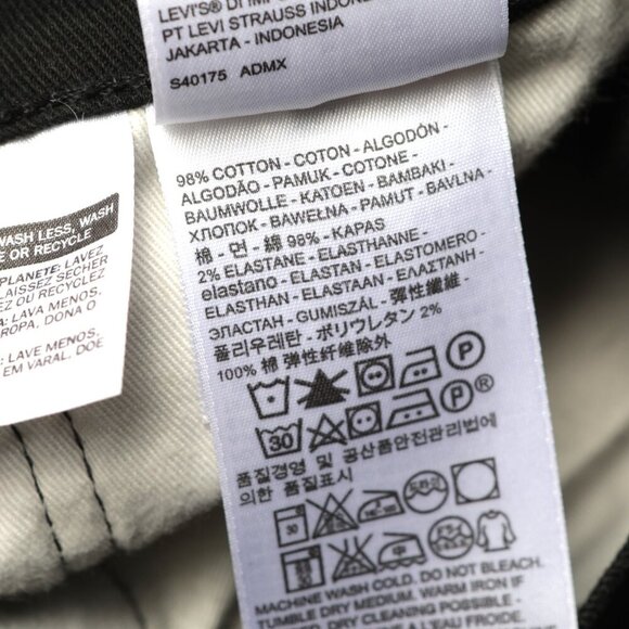 Levi's 522 Men's Slim Taper Fit Jeans Jet Black Denim Stretch Classic Casual 36 - Picture 13 of 13